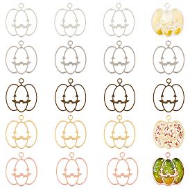 Alloy Kitten Open Back Bezel Pendants, for DIY UV Resin, Epoxy Resin, Pressed Flower Jewelry, Cadmium Free & Lead Free, Pumpkin Shape