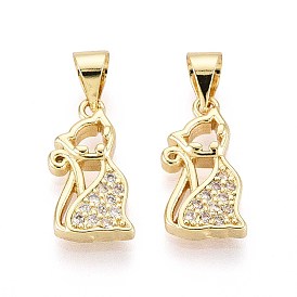 Латунные микро проложить кубического циркония подвески, лиса прелести