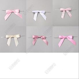 90 piezas 6 estilos de embalaje de poliéster con lazo, con bridas de alambre de hierro, para decoración de papel de regalo de bricolaje, decoración de fiesta de dulces de boda
