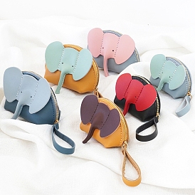 DIY Elephant Zipper Wallet Set, Including Cowhide Bag Materials