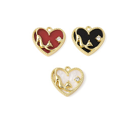 Alloy with Rhinestone Pendants, Heart with Cat