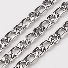 304 Stainless Steel Mother-Son Chains, Unwelded, Decorative Chain