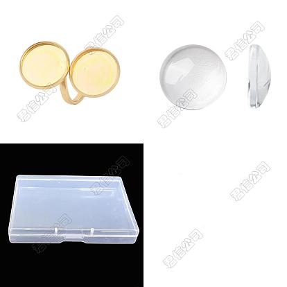 DIY Blank Dome 304 Stainless Steel Open Cuff Ring Jewelry Making Kit