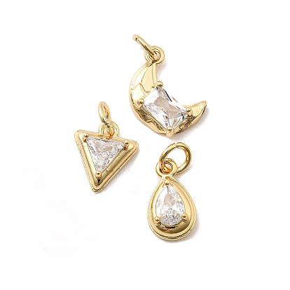 Латунные микро проложить кубического циркония подвески, долговечный, стойки покрытие, без свинца и без кадмия, реальный 18 k позолоченный, с целью перехода в кольце