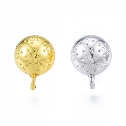 Conclusions de boucles d'oreilles en alliage de placage de rack, avec boucles verticales et 304 goupilles en acier inoxydable, demi-tour, sans cadmium et sans nickel et sans plomb