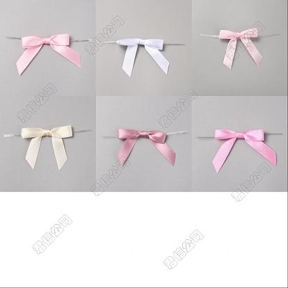 90 piezas 6 estilos de embalaje de poliéster con lazo, con bridas de alambre de hierro, para decoración de papel de regalo de bricolaje, decoración de fiesta de dulces de boda