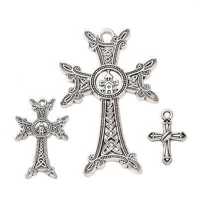 Сплавочные подвески тибетского стиля, крест прелести
