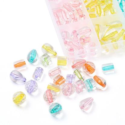 Transparent Acrylic Beads, Column & Round & Teardrop & Cube