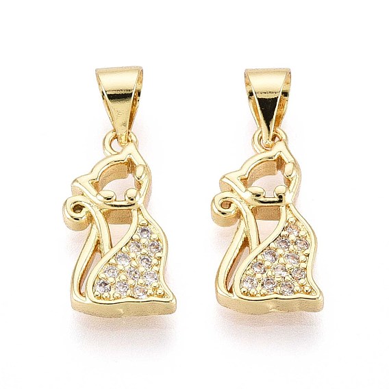 Латунные микро проложить кубического циркония подвески, лиса прелести
