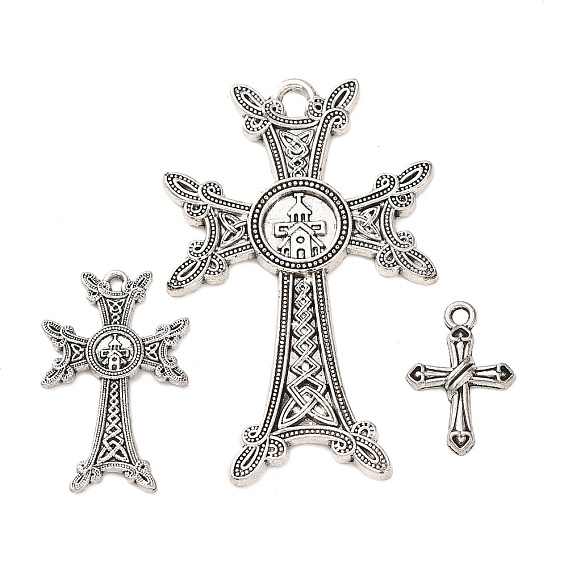 Сплавочные подвески тибетского стиля, крест прелести
