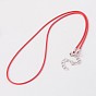 Leather Cord Necklace Making, with Platinum Tone Alloy Lobster Claw Clasp and Iron End Chains, 17.7 inch , 1.2mm