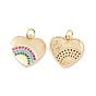 Реечное покрытие латунь микро паве разноцветные подвески из кубического циркония, с целью перехода в кольце, без кадмия, без никеля и без свинца, сердце
