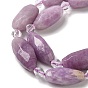 Natural Phosphosiderite Beads Strands, with Seed Beads, Faceted, Oval