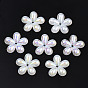 5-Petal Electroplate Acrylic Bead Caps, Flower