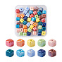 50шт 10 стиль ручная работа фарфоровые бусины нить, яркие глазированный фарфор, квадратный