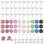 DIY Flat Round Stud Earring Making Kit, Including Flat Round Resin Cabochons, 316 Surgical Stainless Steel Flat Round Blank Peg Stud Earring Setting, 201 Stainless Steel & Plastic Ear Nuts