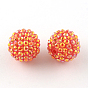 Resin Rhinestone Beads, with Acrylic Round Beads Inside, for Bubblegum Jewelry