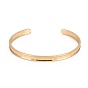 Long-Lasting Plated Brass Cuff Bangles, Grooved