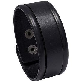 Cowhide Cord Bracelets, Snap Bracelets for Women Men