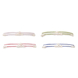 2 шт. 2 набор эластичных браслетов с натуральным жемчугом и стеклянными бусинами, составные браслеты для женщин