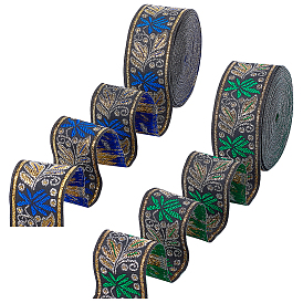 2шт 2 цвета вышивка в этническом стиле полиэстеровые ленты, жаккардовая лента, тирольская лента, аксессуары для одежды, цветочным узором