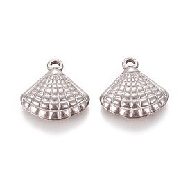 304 Stainless Steel Pendants, Scallop Shell Shape