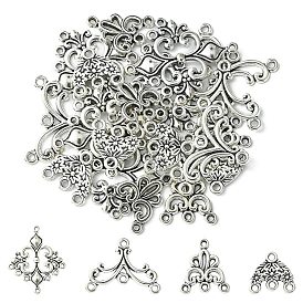 20Pcs 4 Style Tibetan Style Alloy Chandelier Component Links, Mixed Shapes
