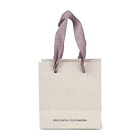 Сумки из переработанной бумаги, с нейлоновыми ручками, прямоугольные сумки для драгоценностей