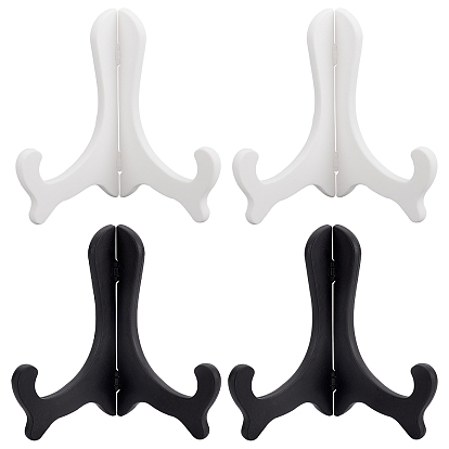 8Pcs 2 Colors Plastic Display Stand, Easel Plate Display Photo Holder Stand, for Picture Frames, Decorative Plates Display