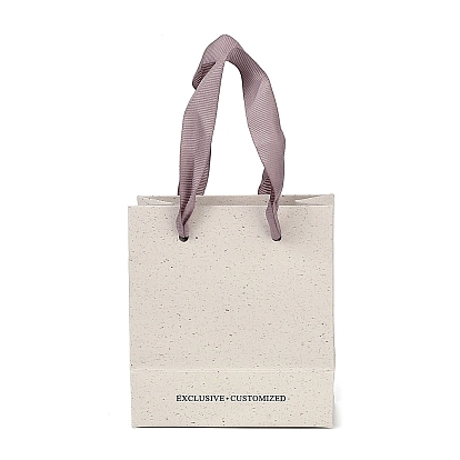 Сумки из переработанной бумаги, с нейлоновыми ручками, прямоугольные сумки для драгоценностей