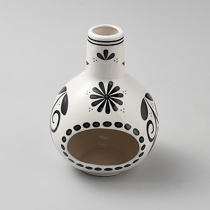 Floral Pattern Porcelain Incense Holder, Aromatherapy Burner for Home & Meditation