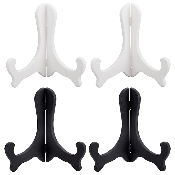 8Pcs 2 Colors Plastic Display Stand, Easel Plate Display Photo Holder Stand, for Picture Frames, Decorative Plates Display