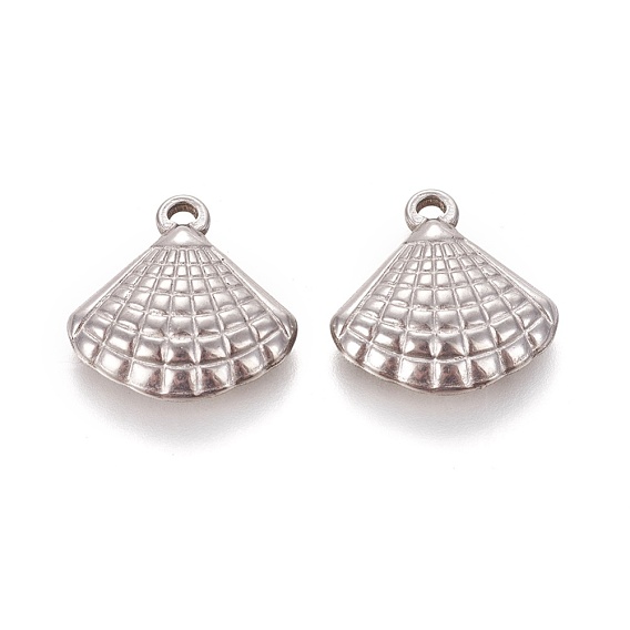 304 Stainless Steel Pendants, Scallop Shell Shape