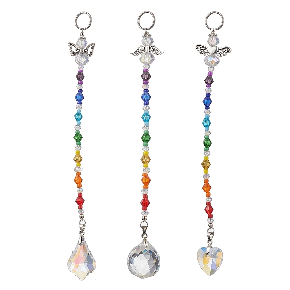 Подвески из стекла и сплавов «ангел», создатель радуги, стеклянные ловцы солнца с кисточками для украшения дома в саду