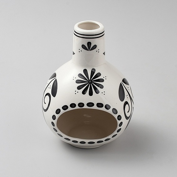 Floral Pattern Porcelain Incense Holder, Aromatherapy Burner for Home & Meditation