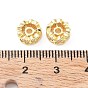 Brass Micro Pave Cubic Zirconia Beads, Heart, Real 18K Gold Plated/Silver