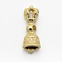Brass Beads, Dorje Vajra with Bell for Buddha Jewelry, 22x8mm, Hole: 2mm