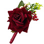 1Pc Silk Brooch, with Plastic Imitation Flower, for Wedding, Party Decorations, Rose