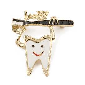 Alloy Enamel Brooch for Clothes Backpack, Tooth