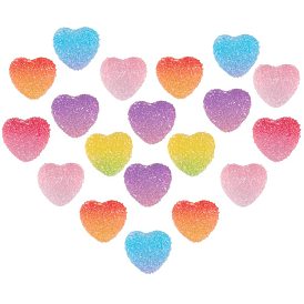 Resin Cabochons, Imitation Jelly, Two Tone, with Bead Container, Heart