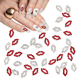 40шт 2 цвета сплав горный хрусталь кабошоны, для украшения ногтей, губа