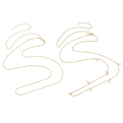 2 шт. комплекты цепных ремней из сплава змеи, с кисточкой из АБС-пластика с имитацией жемчуга, белые