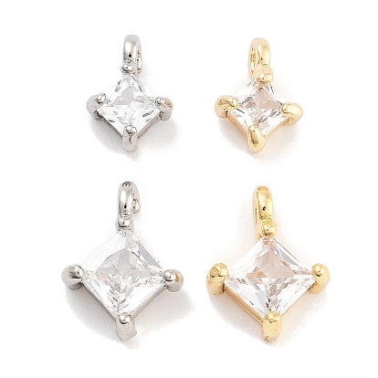 Латунь с кубическим цирконием подвеской, без кадмия, без никеля и без свинца, ромб