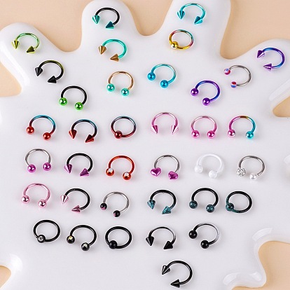 316l круглые/подковообразные кольца для носа из нержавеющей стали