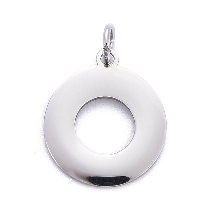 304 Stainless Steel Pendants, Manual Polishing, with Jump Ring, Textured, Moon Phase