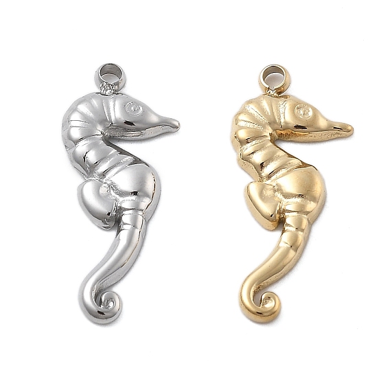 3304 подвески из нержавеющей стали, очарование морского конька, ионное покрытие (ip)