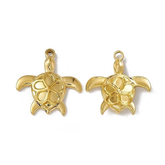 Placage sous vide pvd 304 pendentifs en acier inoxydable, plaqué longue durée, charmes de tortue de mer