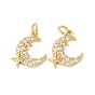 Латунные микро проложить кубического циркония подвески, Луна прелести, без кадмия и без свинца, стойки покрытие, долговечный, с целью перехода в кольце