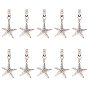 Tablecloth Pendants, with Iron Clips, Iron Jump Rings and Tibetan Style Alloy Big Pendants, Starfish