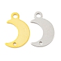 925 Sterling Silver Moon Connector Charms, with 925 Stamp
